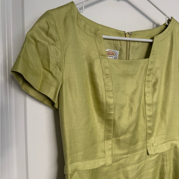 Wool & Silk Talbots Petite Shift Dress - Pistachio Light Green - Picture 6 of 8